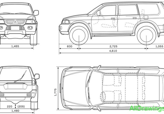 Mitsubishi Pajero Sport (2006) (Mitsubishi PaJero Sport (2006)) - drawings (drawings) of the car